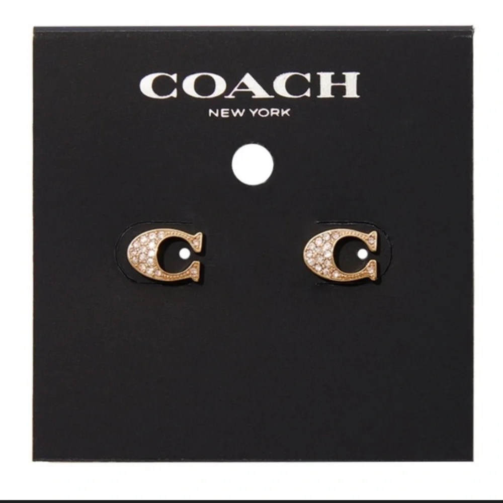 Coach pave necklace and stud set Gold - Picture 5 of 7